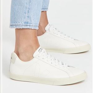 Veja White White Esplar Logo Leather Sneakers